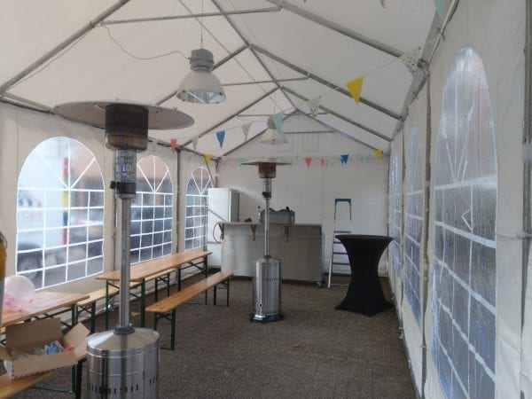 Interieur partytent 4x10m